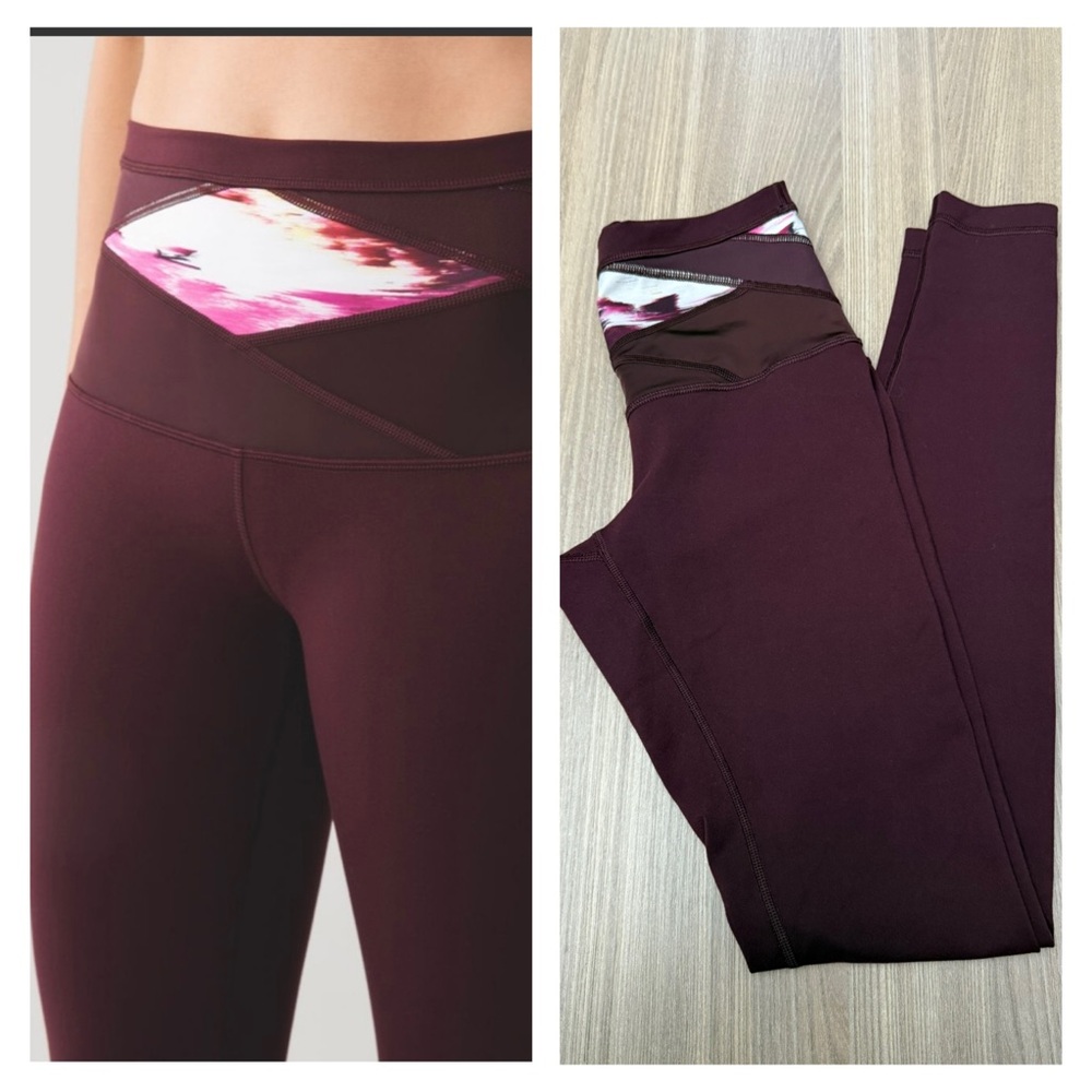 Lululemon Wunder Under Pant Hi-Rise in Bordeaux Drama/Pigment Wind Berry Size 6